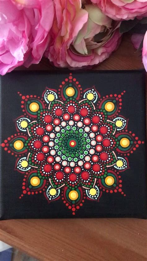 Leinwand mit einfachem Mandala Dotpainting Motiv